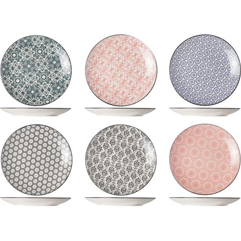 Assiette Plate Délirio en Grès 6 Assortis D23.5 Cm Lot de 6 (1/5)