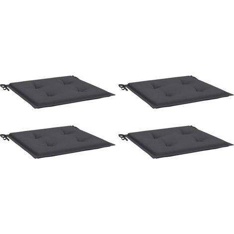 INLIFE Coussins de chaise de jardin 4 pcs Anthracite 40x40x3 cm (1/5)