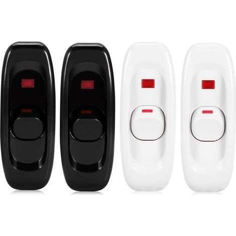 Interrupteur Intermédiaire Bouton De Commutation En Ligne 4 Pcs Interrupteur à Cordon Interrupteur Câble Lampe Bureau Interrupteur Bascule Cordon Lampe De Bureau à Usage Extérieur Noir Et Blanc-LIAIKI (1/5)