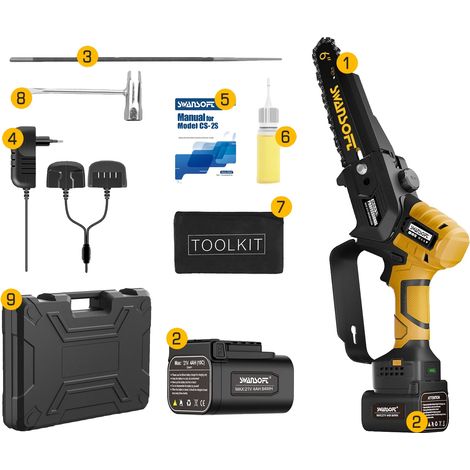 Scie Électrique, 600W de Puissance, Guide de 6 pouces, Moteur Sans Balais (1/2)