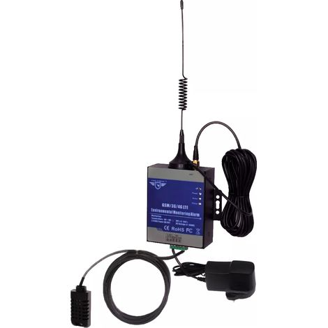 Alarme température GSM 4G (frigo / chambre froide) appels & SMS + alerte humidité & panne de courant sonde de 5m (KP)