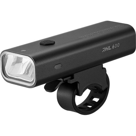 Luz delantera para bicicleta con función de linterna, blanca, 600 lm, IPX6, USB-C - negra (1/5)