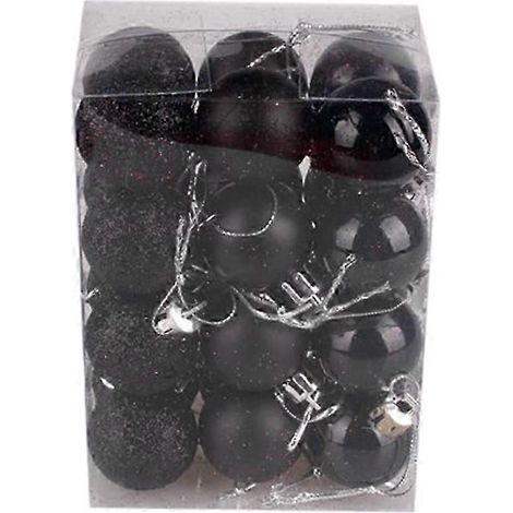24 mini boules de Noël décoratives, 3 cm (1,18 po), incassables, pour sapin de Noël, décorations de fêtes de fin d'année, mariages, etc. (1/5)