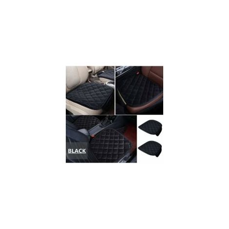 Coussin de Siège de Voiture Housse en Velours pour Arrière Chaise Siège Véhicule Protection Tapis Protection pour Animaux Compagnie (2 Siège Avant, Noir) - Crezuo