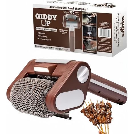 Brochette de BBQ en acier inoxydable 304 avec lumière LED propre de qualité alimentaire Marron