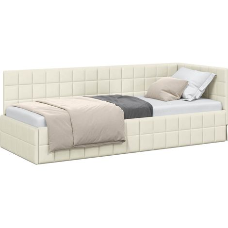 Maison Exclusive - Cornice del letto ad angolo Crema 80 cm x 200 cm Velluto