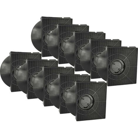 vhbw 10x Filtro a carboni attivi compatibile con Elica GEA, GEA 11 2M20 WH/A/60, ELIBLOC LUX GR/A/80 cappe aspiranti - 21,3 x 20,7 x 4,1 cm