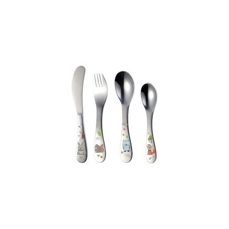 Ensemble de couverts pour enfants - 4 pièces - Acier inoxydable durable - Idéal pour les repas quotidiens et les voyages - Compatible lave-vaisselle (1/5)