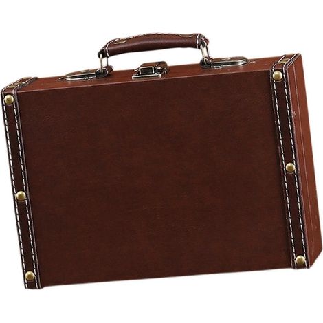Valise vintage, boîte de rangement, ornements, coffre décoratif portable (1/5)