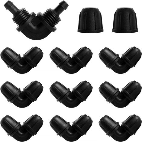 10pcs 4/7mm Drip Irrigation Fittings, Drip Irrigation Elbow Adapter, Elbow Irrigation Fittings, Irrigation Hose Connector, for Garden, Lawn (1/5)
