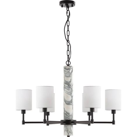 Suspension en marbre et métal noir - naturel et noir (1/3)