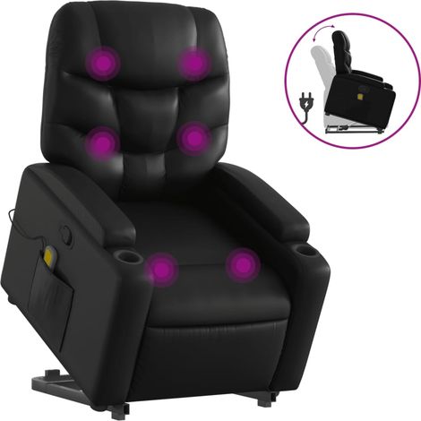 Maison Exclusive - Massagesessel mit Aufstehhilfe Schwarz Kunstle