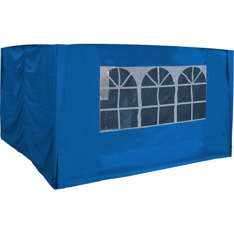 3x3m Pop Up Gazebo Marquee Outdoor Garden Party Tent 4 Side Panels Blue