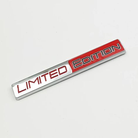 (Rouge chromé) - Logo 3D en alliage de zinc, emblème en édition limitée, badge de coffre, autocollant d'aile, autocollant de carrosserie, accessoires autocollants en édition limitée (1/5)