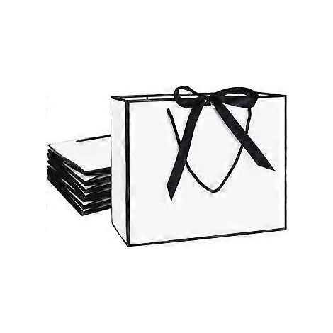 Lot de 8 pochettes cadeaux, sacs de fête, sacs cadeaux de qualité supérieure, papier cadeau, sacs en papier avec poignée, sacs cadeaux d'anniversaire, sacs cadeaux de Noël et de mariage (1/5)