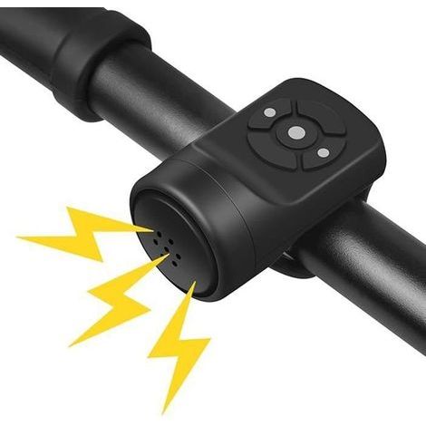 Electric Bike Bell, IPX4 Waterproof Portable USB Charging Bicycle Horn with Alarm (1/5)