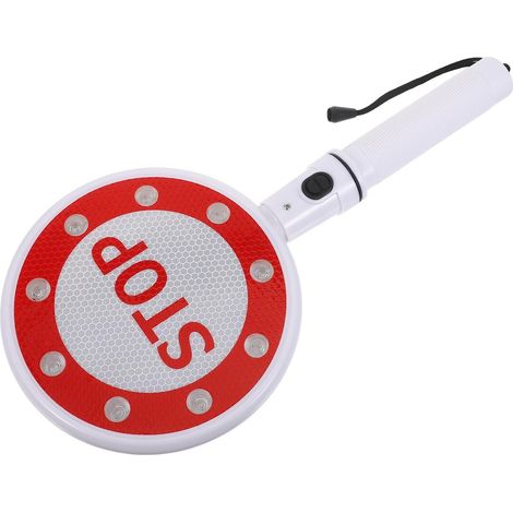 Panneau De Portatif Double Face Led Go/Stop Routière À Piles Outil De Gestion Du Trafic Pour Parking Chantier Et Extérieure (1/5)
