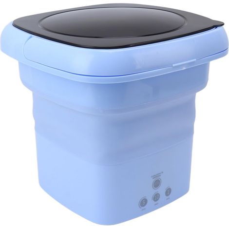 Mini Laveuse Pliable 10L - Design Intégré - Nettoyage Profond Sous-vêtements et Bébé - Pour Camping et Voyage - Bleu (1/5)