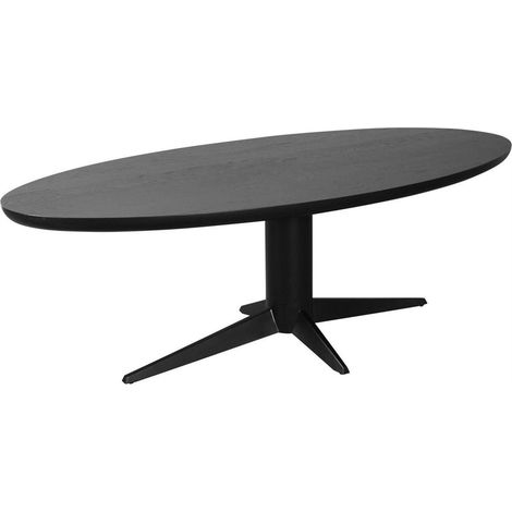 Table à manger ovale noire au style affirmé - noir (1/5)