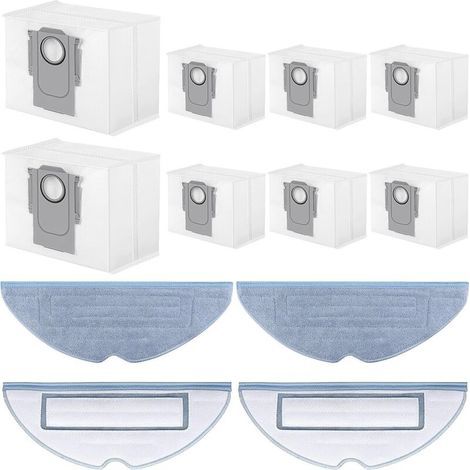 Zubehörset für Roborock S7 MaxV Ultra/S7 Pro Ultra Saugroboter, inklusive 8 Staubsaugerbeuteln und 4 Wischpads, für die Bodenreinigung (1/5)