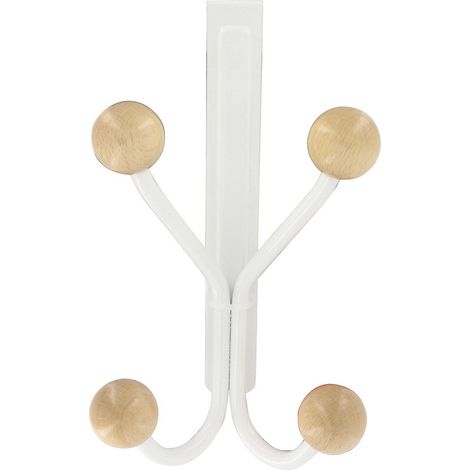 Garderobenständer mit 4 Haken, Weiß, 14