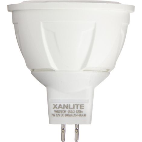 Ampoule LED spot, culot GU5.3, 7W cons. (50W éq.), angle focalisé, lumière blanche chaude (1/5)