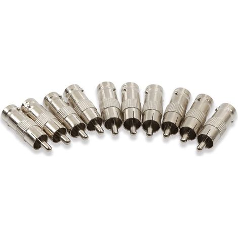 adaptateurs BNC femelle vers RCA mâle, adaptateur de câble coaxial d'alimentation CCTV compatible avec caméra de sécurité CCTV (1/5)