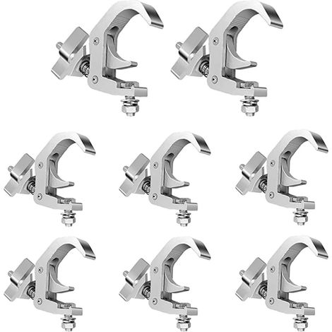 Truss Clamp,Truss Clamp Pince de Lumière de Scène,Truss Clamp Crochet de Fixation, 8pcs 40 à 52 mm Clamp en Aluminium de Suspension- Charge maximale de 200 kg pour éclairage de scène