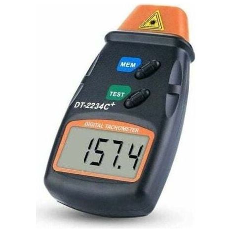Digital Tachometer - Non-Contact Tachometer - LCD - Tachometer Range 2.5RPM-99.999RPM - With 3 Reflective Strips - Blue Fabric Bag (1/4)