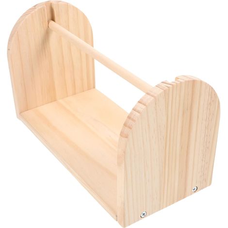 Porte-Bobine en Bois Beige Minimaliste, Organiseur de Bobines Manuel Pratique et Léger, Adapté au Rangement de Fils Variés pour Travaux Manuels et Bricolage (1/5)