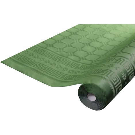 Pro Nappe - Cod. R482518I - Tovaglia a rotolo in carta damascata 1,18 x 25 Mt - 83 coperti - Carta dal motivo universale, offre eleganza e sobrietà - Colore verde abete (1/4)