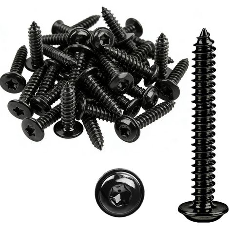 50 vis M4 x 30mm en acier inoxydable 304, vis de sécurité noires Torx pour bois, métal et projets robustes – Fixations (1/5)