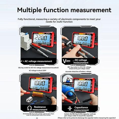 Multimètre intelligent 613, testeur de mesure en temps réel hors tension, ampèremètre/voltmètre AC/DC, outil de test multimètre numérique 4000 points, A (1/5)
