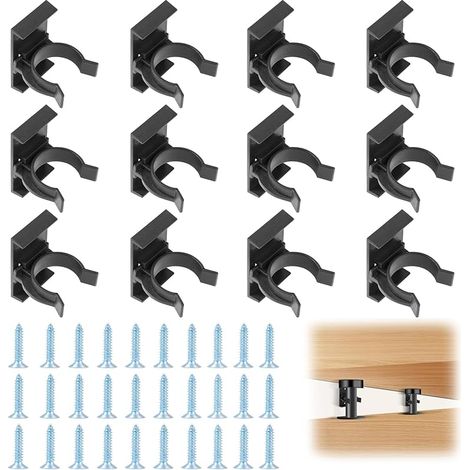 12pcs Clip de Fixation pour Plinthes, Clips pour Plinthes de Cuisine, avec 30 vis, pour pieds de cuisine de 27 à 33 mm