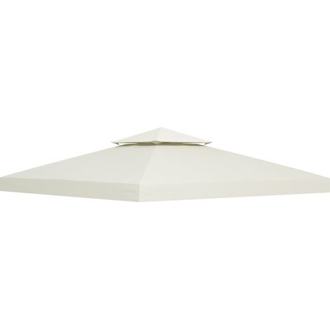 Toit de rechange pour gazebo 3x3 m, toile imperméable tonnelle de jardin, pavillon crème, abri de terrasse (1/5)
