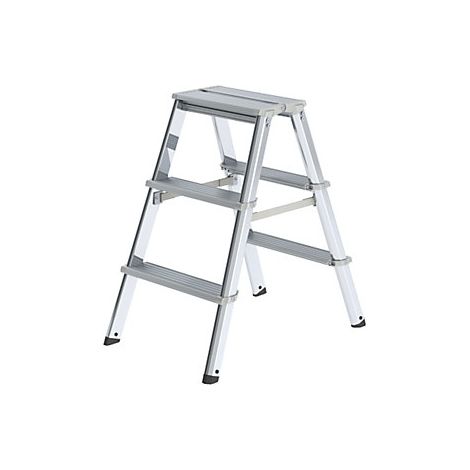 Escalera tipo tijera de peldaños planos de aluminio  de ascenso