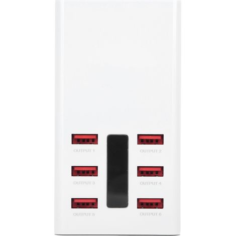 Station de charge rapide de bureau pour téléphones portables, 6 ports USB, 100-240 V, prise US 30 W (1/5)