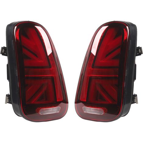 GARRYFIZH Ensemble de feux arrière LED Union Jack avec clignotant séquentiel pour Cooper R50 R52 R53 rouge (1/5)