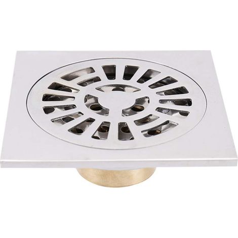Filtre De Douche, Siphon De Sol En Cuivre Pour Salle De Bain, Grille De Protection En Laiton Antique, Siphon De Douche Carré Pour Tuyaux De Siphon De Sol, Adaptateurs De Drainage, Siphon De Sol Pour (1/5)