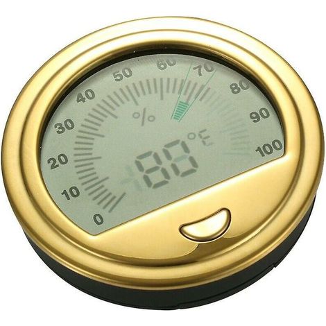Higrómetro redondo para humidificadores, accesorio higrómetro portátil y preciso para puros (1/5)