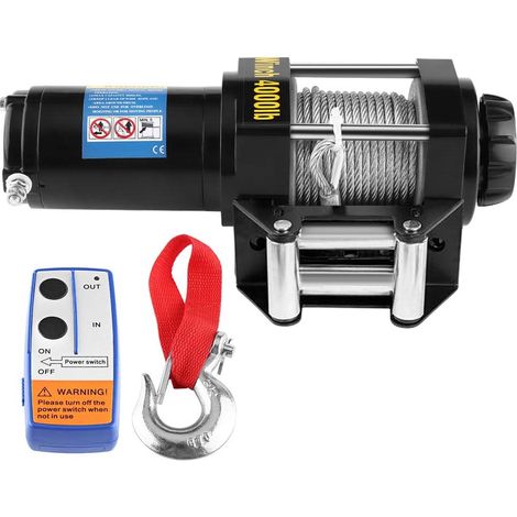 Electric Winch 12V Motor Winch with Remote Control Radio Winch Steel Cable Quad ATV Winch for Car Trailer Truck 4000Lb 15m Solid Steel Cable (1/5)
