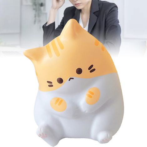 Jouet pour chat mignon et doux, sûr, en PU, à rebond lent, décoratif, coloré, idéal pour la maison, le bureau et les voyages, jaune. (1/5)