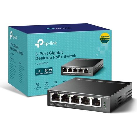 TP-Link TL-SG1005P Network Links Unmanaged Gigabit Ethernet (10/100/1000) Power over Ethernet (PoE) Black (1/2)