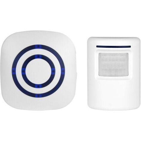 Kit campanello wireless BeiLan con 1 ricevitore e 1 rilevatore di movimento PIR, allarme di sicurezza per visitatori con 38 melodie su 3 livelli. (1/5)