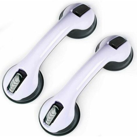 2 asas de ducha con ventosa, asas de plástico para bañera (no requieren perforación), para baños (1/5)