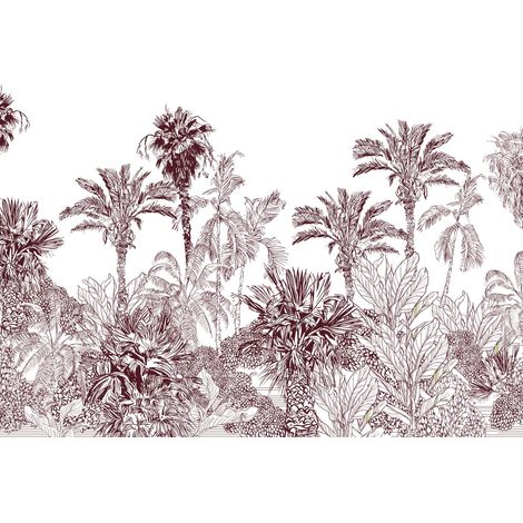 papier peint panoramique paysage tropical bordeaux  - Sanders & Sanders (1/3)