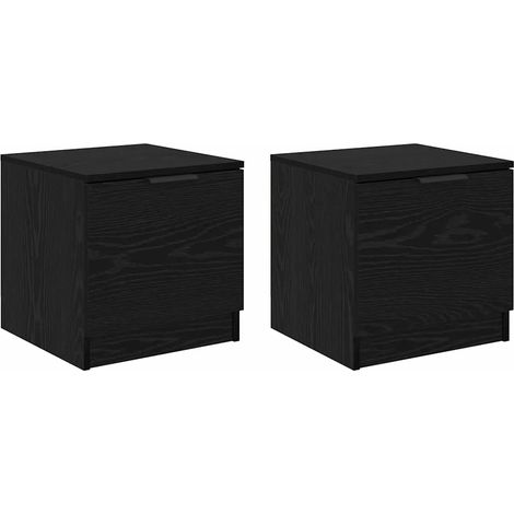 Armoire de lit moderne avec tiroirs et étagères 40 x 39 x 40 cm en bois d'ingénierie chêne noir