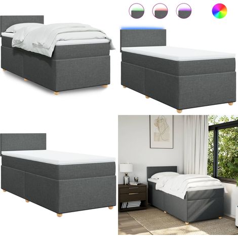 Boxspringbett mit Matratze Dunkelgrau 80x200 cm Stoff - Boxspringbett - Doppelbett - Bettenrahmen - Schlafsystem - Liegekomfort - Home & Living (1/5)