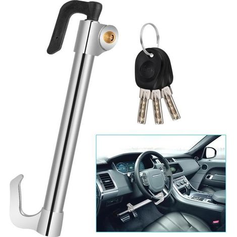 Verrouillage du Volant - Antivol Voiture Volant,Dispositif Antivol de Volant,Canne Antivol Voiture pour voiture SUV camionnette cami (1/4)