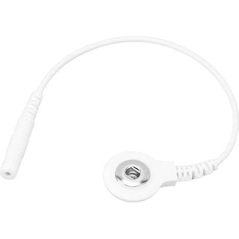 Câble électrode portatif avec bouton, fil conducteur remplaçable pour appareil de massage TENS numérique, 2 pièces, compatible électrodes auto-adhésives. (1/5)